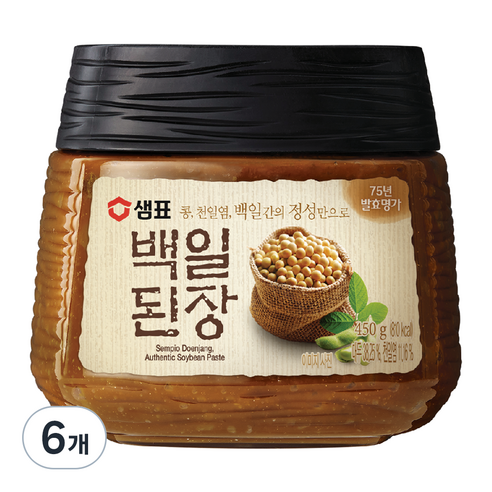 샘표 백일된장, 6개, 450g