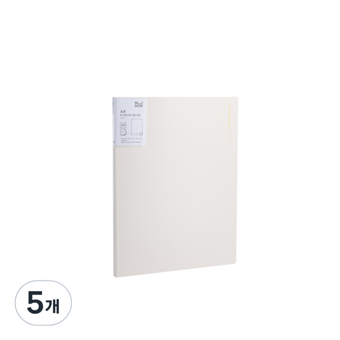 누사인 파스텔 모던 클리어 파일 40매, 5개, 베이지