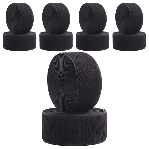 엔더 튼튼한 대형 벨크로 찍찍이 테이프 암수 5cm x 1m 블랙, 5세트