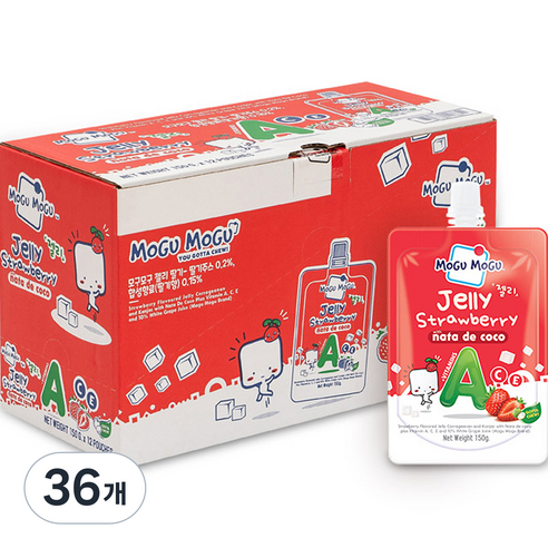 모구모구 짜먹는 워터젤리 딸기맛 36p, 150g, 36개