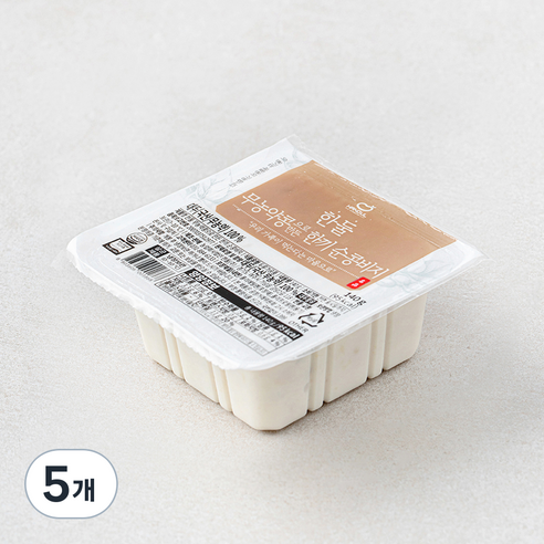 한둘 무농약 인증 콩으로 만든 한끼 순콩비지, 140g, 5개