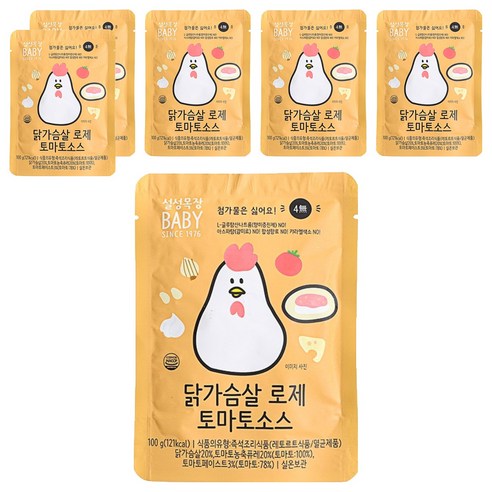 설성목장 닭가슴살 로제 토마토 소스 100g, 로제토마토 소스맛, 6개
