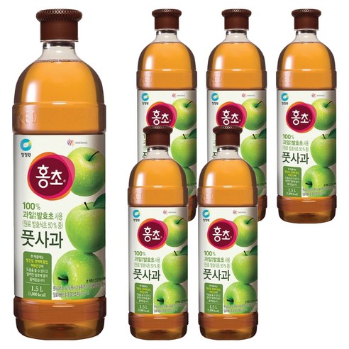 청정원 홍초 풋사과, 1.5L, 6개