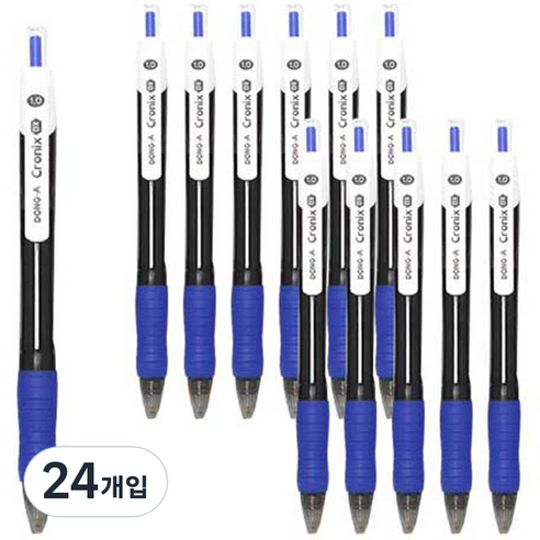동아 크로닉스 DX 볼펜 1.0mm, 블루, 24개입