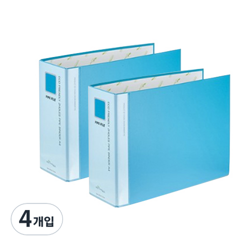 에코청운 에코 파이프 바인더 군 2공 A4 4 x 7 cm, 하늘, 4개입