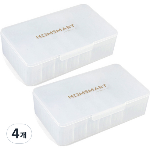 ABM 대용량 반투명 케이블 정리함, 4개, 화이트