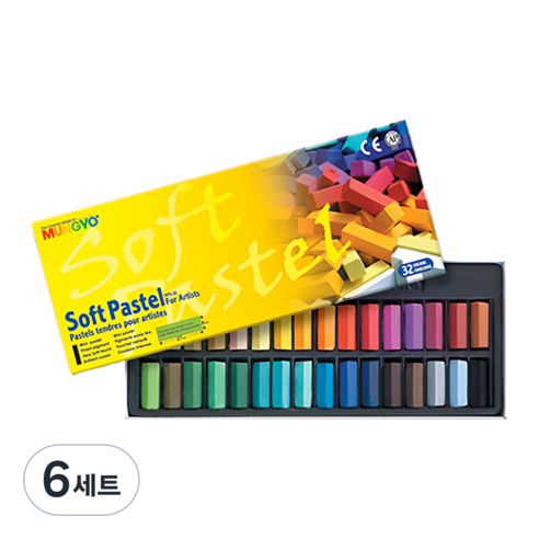 문교 일반 사각 파스텔 MPS-32, 32색, 6세트