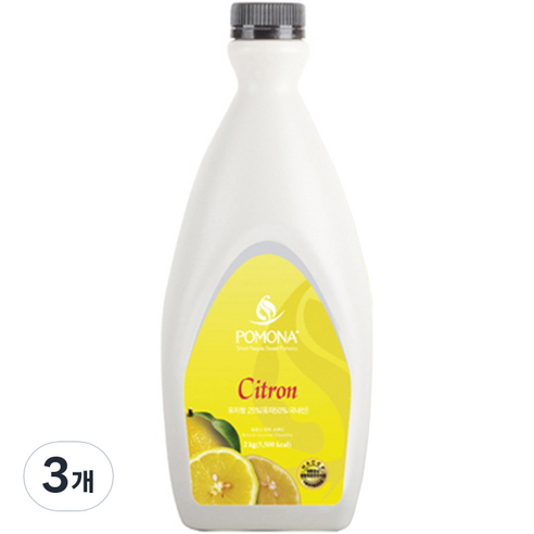 포모나 스무디 시럽 유자, 2kg, 3개