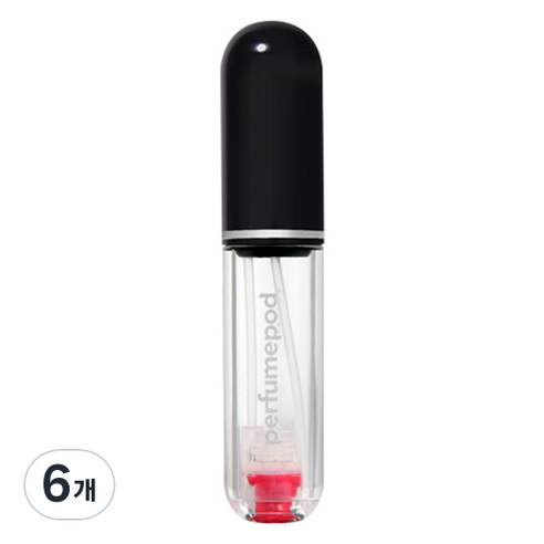 트라발로 퍼퓸팟 퓨어 펌핑식 충전 휴대용 향수공병 5ml, 6개, 블랙
