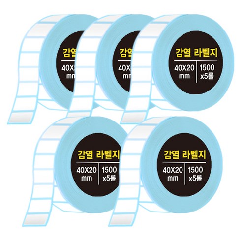 다다 감열라벨지 1500매 40*20mm, 5롤