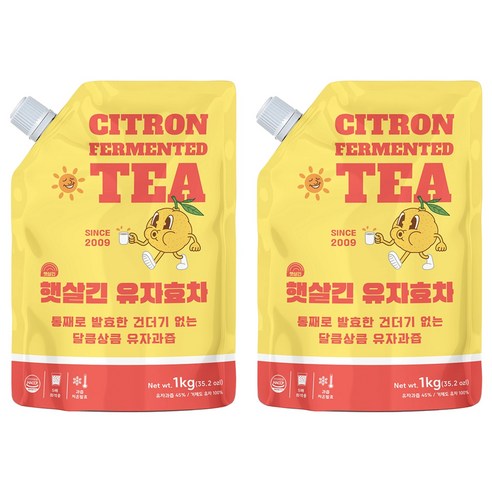 햇살긴 유자효차, 1kg, 2개, 1개입