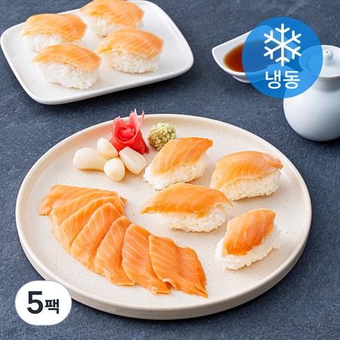 바다몰 초밥용 훈제 아틀란틱연어 20미 (냉동), 120g, 5팩