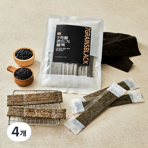 키친고메 7곡물 쫀드기 블랙 12p, 25g, 4개