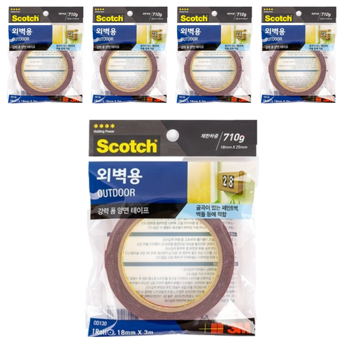 3M 스카치 외벽용 폼 양면테이프 18mm x 3m, 5개