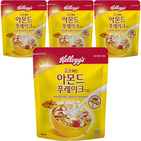 켈로그 아몬드 푸레이크 시리얼, 600g, 4개