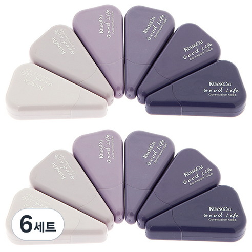 그라데이션 삼각 수정테이프 6종 세트, 라일락, 6세트