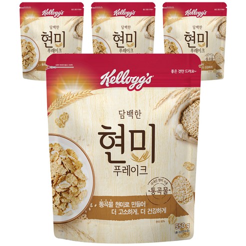 켈로그 담백한 현미 푸레이크 시리얼, 550g, 4개