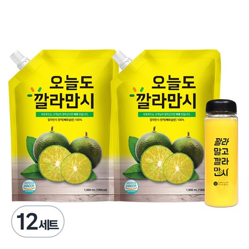 바로푸드 오늘도 깔라만시 원액 + 보틀 1p, 1L, 12세트
