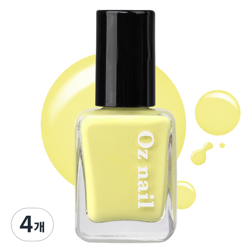 오즈네일 샤인 무드 네일 컬러 매니큐어, NE04 트로피칼 레몬, 8ml, 4개