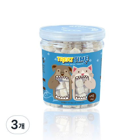 트릿타임 강아지 동결건조간식, 3개, 대구트릿, 55g