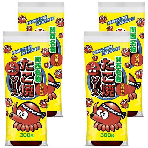 올리버 간사이 명물 타코야끼 소스, 300g, 4개