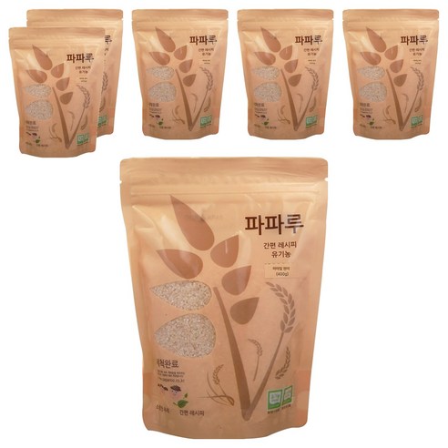 파파루 간편레시피 유기농 쌀가루 현미 굵은입자 이유식 후기, 400g, 6개