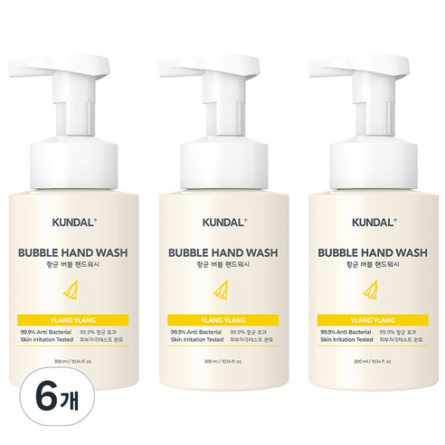 쿤달 버블 핸드워시 일랑일랑향, 300ml, 6개