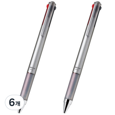 파이롯트 다기능 젤잉크 쥬스업 3색 다색펜 0.4mm, 실버, 6개