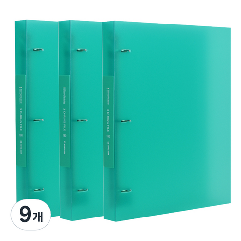 킹짐 3공 D링 A4 바인더, Green, 9개