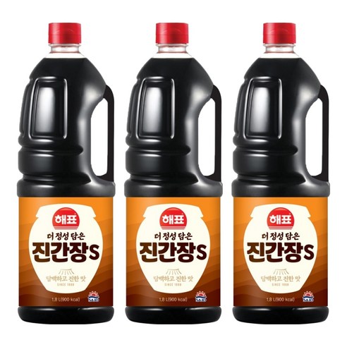 해표 진간장S, 1.8L, 3개