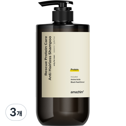 어메즈힘 레스큐 단백질 케어 탈모 대용량 샴푸, 3개, 1000ml