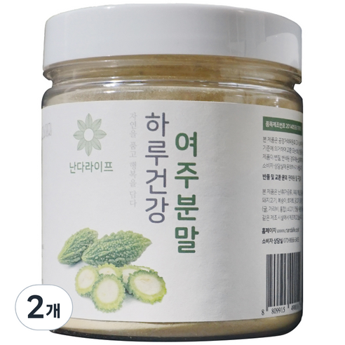 난다라이프 저온가공 하루건강 여주분말, 2개, 120g