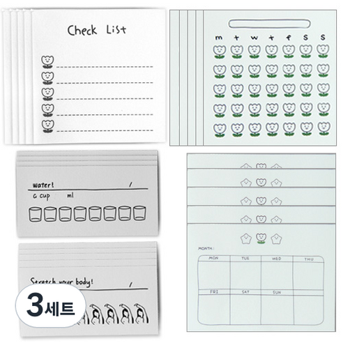 OON 체크리스트 메모지 5종 x 100p, 3세트