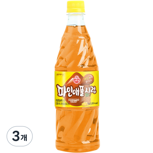 오뚜기 파인애플향 시럽, 1kg, 3개