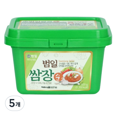 범일 쌈장 순, 500g, 5개