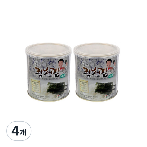 광천김 들기름을 발라 더 고소한 달인 파래 캔김, 30g, 4개