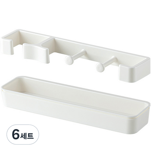 팡파티 현관 이지 우산꽂이, 6세트, 투명 + 아이보리