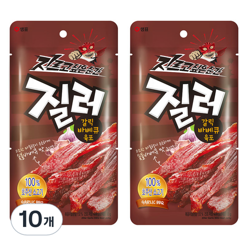 샘표 질러 갈릭바베큐 육포, 30g, 10개