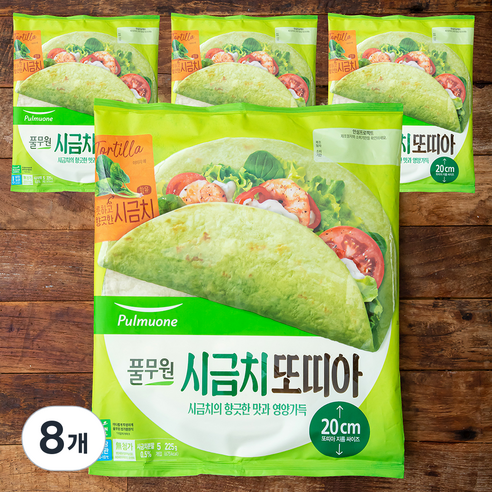 풀무원 시금치 또띠아 20cm 5개입, 225g, 8개