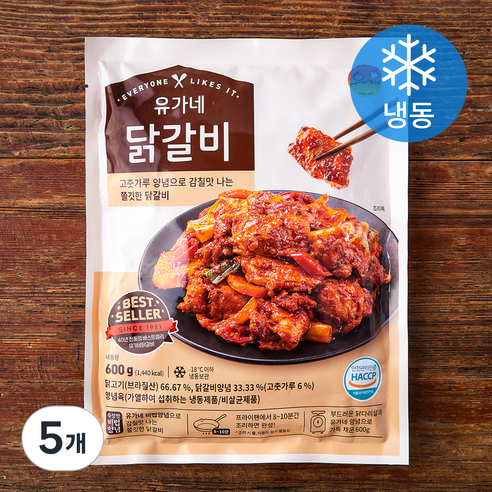 유가네 닭갈비 (냉동), 5개, 600g