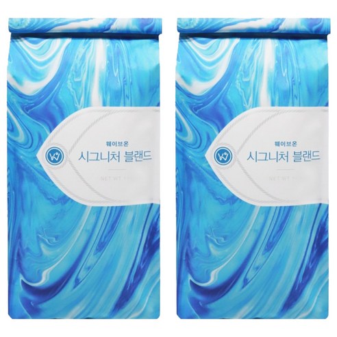 웨이브온커피 시그니처 블랜드 커피, 홀빈(분쇄안함), 1kg, 2개