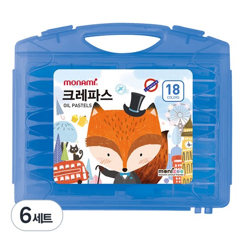 모니주 가방 크레파스 블루, 18색, 12개