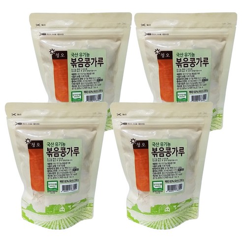청오건강 국산 볶음 콩가루, 4개, 200g