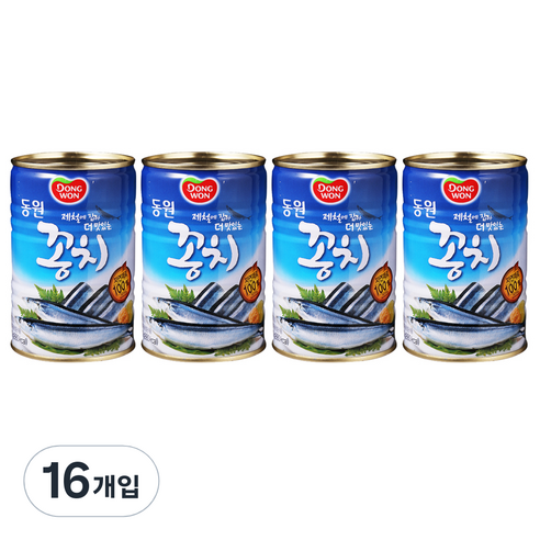 동원 꽁치 통조림, 400g, 16개입