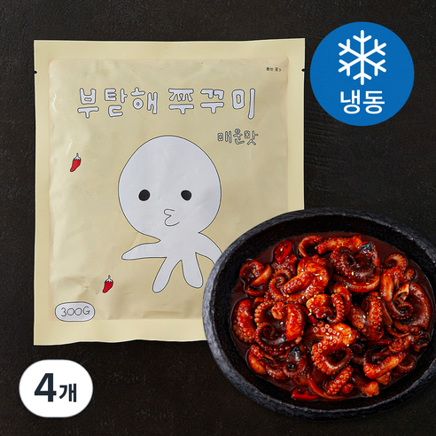 부탇해 쭈꾸미 매운맛 (냉동), 300g, 4개