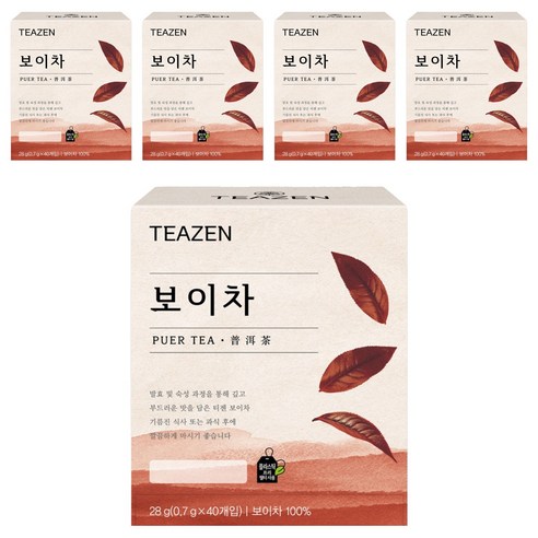 티젠 보이차, 0.7g, 40개입, 5개