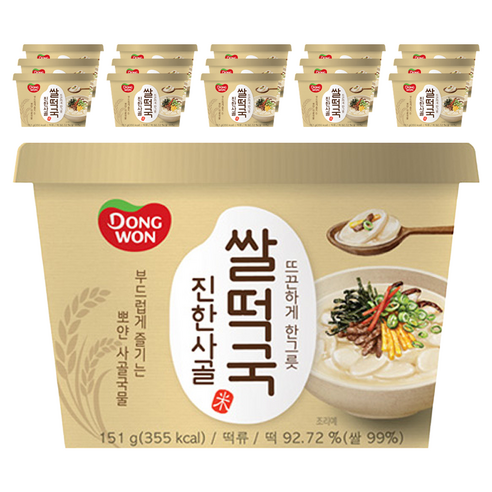 동원 진한사골 컵 쌀떡국, 151g, 16개
