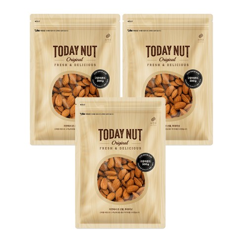 투데이넛 구운아몬드, 300g, 3개