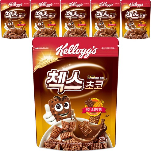 켈로그 오곡으로 만든 첵스 초코 시리얼, 570g, 6개