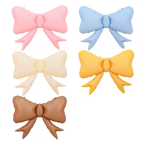 파티쇼 러블리 리본 생일 풍선 5종 세트, ivory, yellow, brown, pink, blue, 1세트